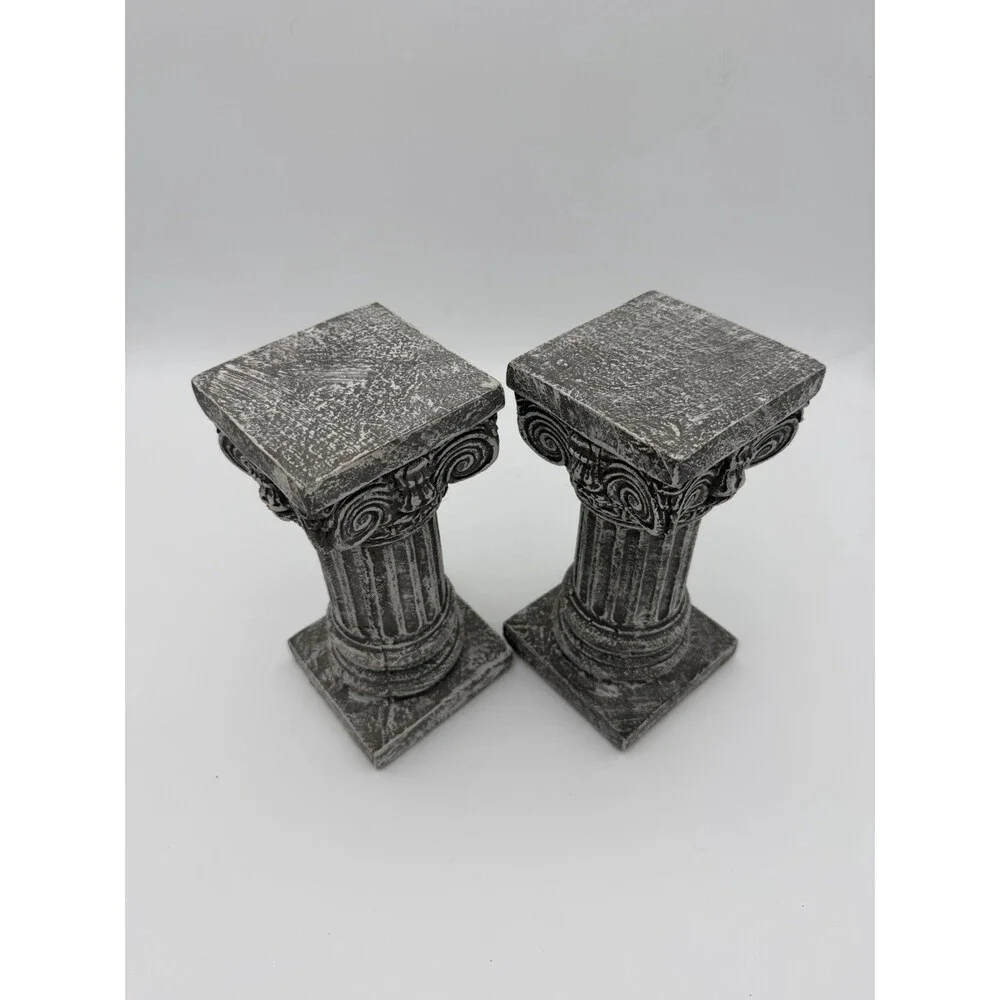 House Parts USA Solid Concrete Roman Pillar Mini Statue Pedestal 8” H